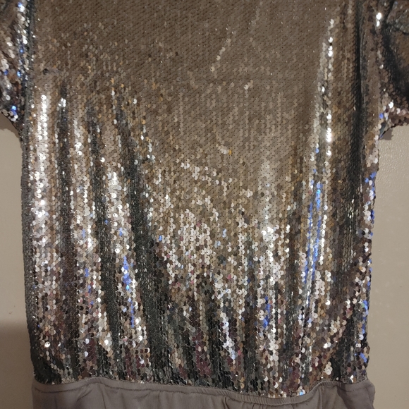 I&B Bodysuit Silver Sequin  Size M - Picture 12 of 13
